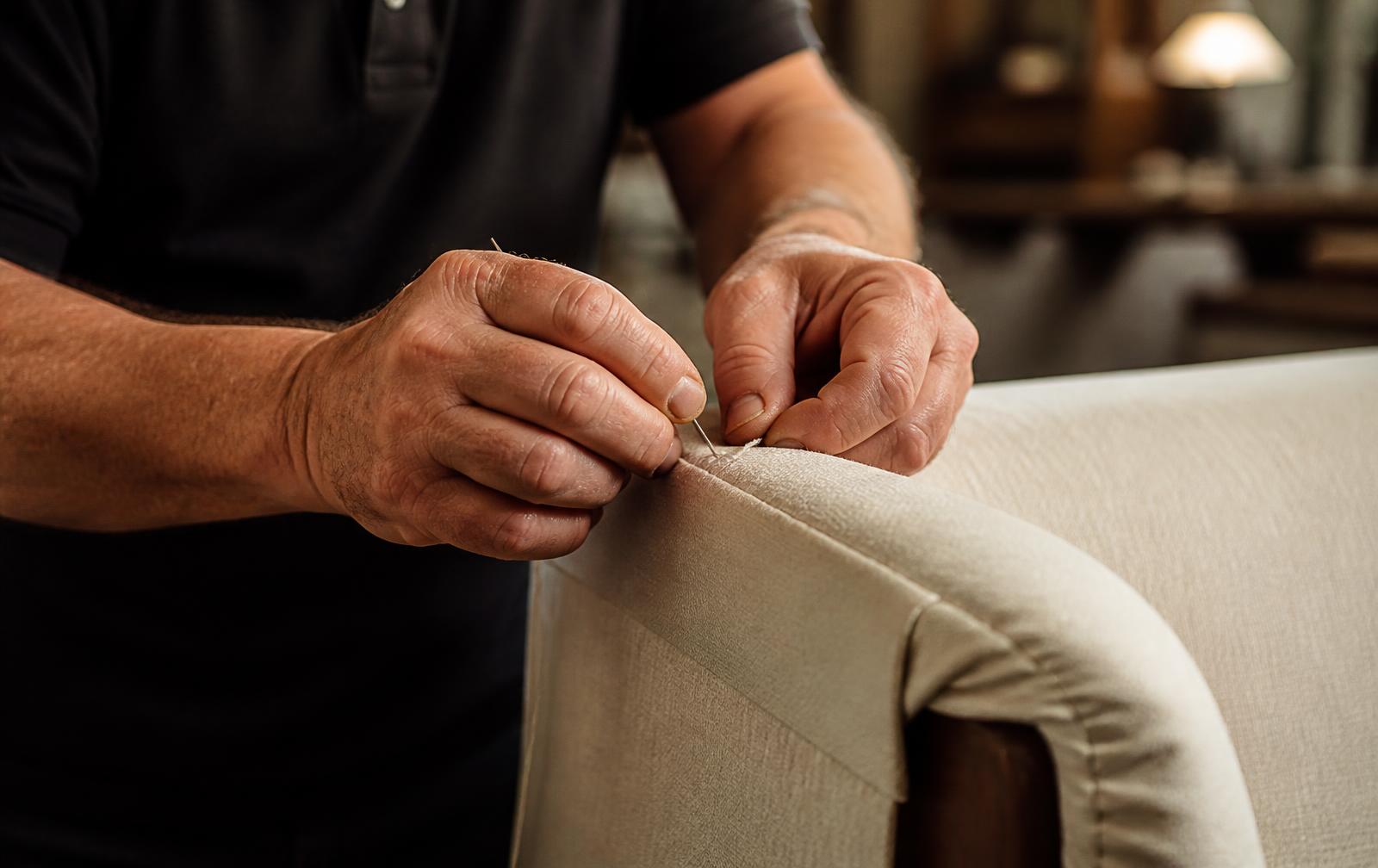 Craftsman hand-stitching premium sofa upholstery